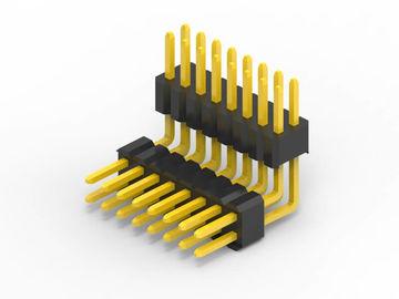 Gold Flash 3U'' Schaltplatten-Pin-Anschlüsse, doppelter Kunststoff-Rechteck-PCB-Anschluss