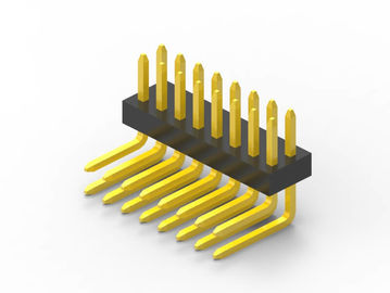 Männlicher Pin-PCB-Header-Anschluss 1,0 mm Tonhöhe PA6T Schwarz Kunststoff Rechtswinkel
