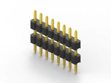 Einfachreihender männlicher Pin-Header-Anschluss 2,0 mm PitchBlack PA6T Isolierung Doppelkunststoff