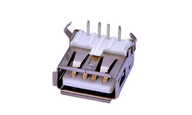 Weiblicher DIP Typ 2.0 Mikro-USB-Anschluss mit rechten Winkel Weißes LCP-Material - Harz
