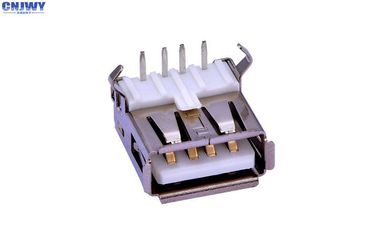 Weiblicher DIP Typ 2.0 Mikro-USB-Anschluss mit rechten Winkel Weißes LCP-Material - Harz