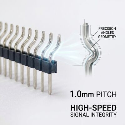 Zwei-Reihe-Rechtswinkel-Mann-Pin-Header-Anschluss 2,54mm-Kürze 90 Grad-PCB 80-Pin-Durch-Loch