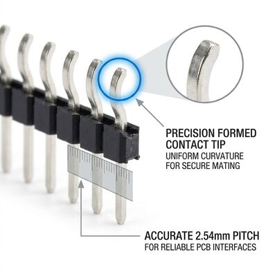 Rechtwinkliger einreihiger Stiftleistensteckverbinder 2,54 mm Rastermaß 90 Grad PCB-Durchsteckmontage