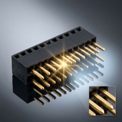 Dreireihiger Buchsenleisten-Steckverbinder mit 1,27 mm Rastermaß, 3 x 40 P, PCB-Buchse mit hoher Dichte, Goldblitz