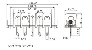22-12AWG Drahtschraub-Terminal-Block-Anschluss 1*08P DIP Schaltnetzteil