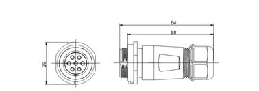 Männlich und weiblich 7-Pin-Wasserdicht-Terminal-Block-Anschluss IP68-Kabelanschluss Steckdose