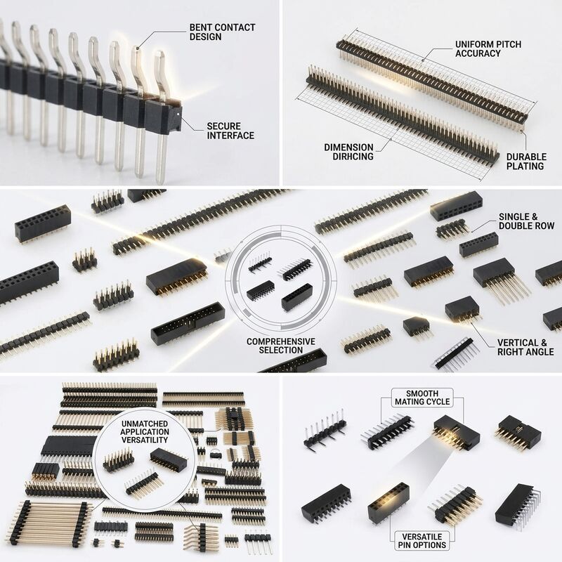 Rechtwinkliger einreihiger Stiftleistensteckverbinder 2,54 mm Rastermaß 90 Grad PCB-Durchsteckmontage