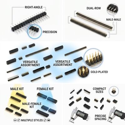Doppelreihiger gerader Stiftleistenstecker 2,54 mm Rastermaß PCB Durchsteckmontage 80-polige Konfiguration