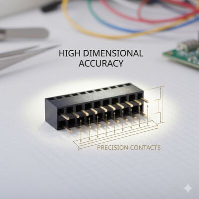 Niedrigprofil 1,27 mm Richtigwinkel SMD Weiblicher Kopfkonnektor Doppelreihe Goldflash Ultra-Schlanke PCB-Design