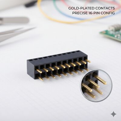 Erhöhte Höhe 8,5 mm 2,54 mm Pitch Doppelreihe Weibliche Kopfstelle Steckdose Gold Flash PA6T Durch Loch Stehverbindung